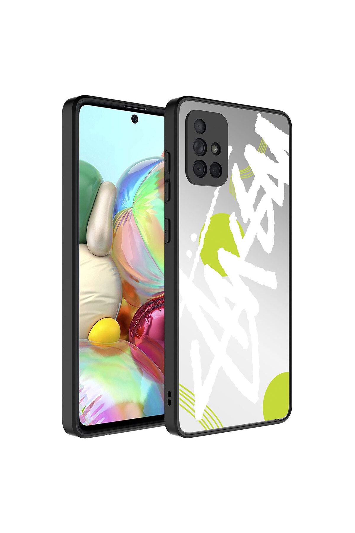 Galaxy A71 Kılıf Aynalı Desenli Kamera Korumalı Parlak RNTC Mirror Kapak - Yazı uyumlu