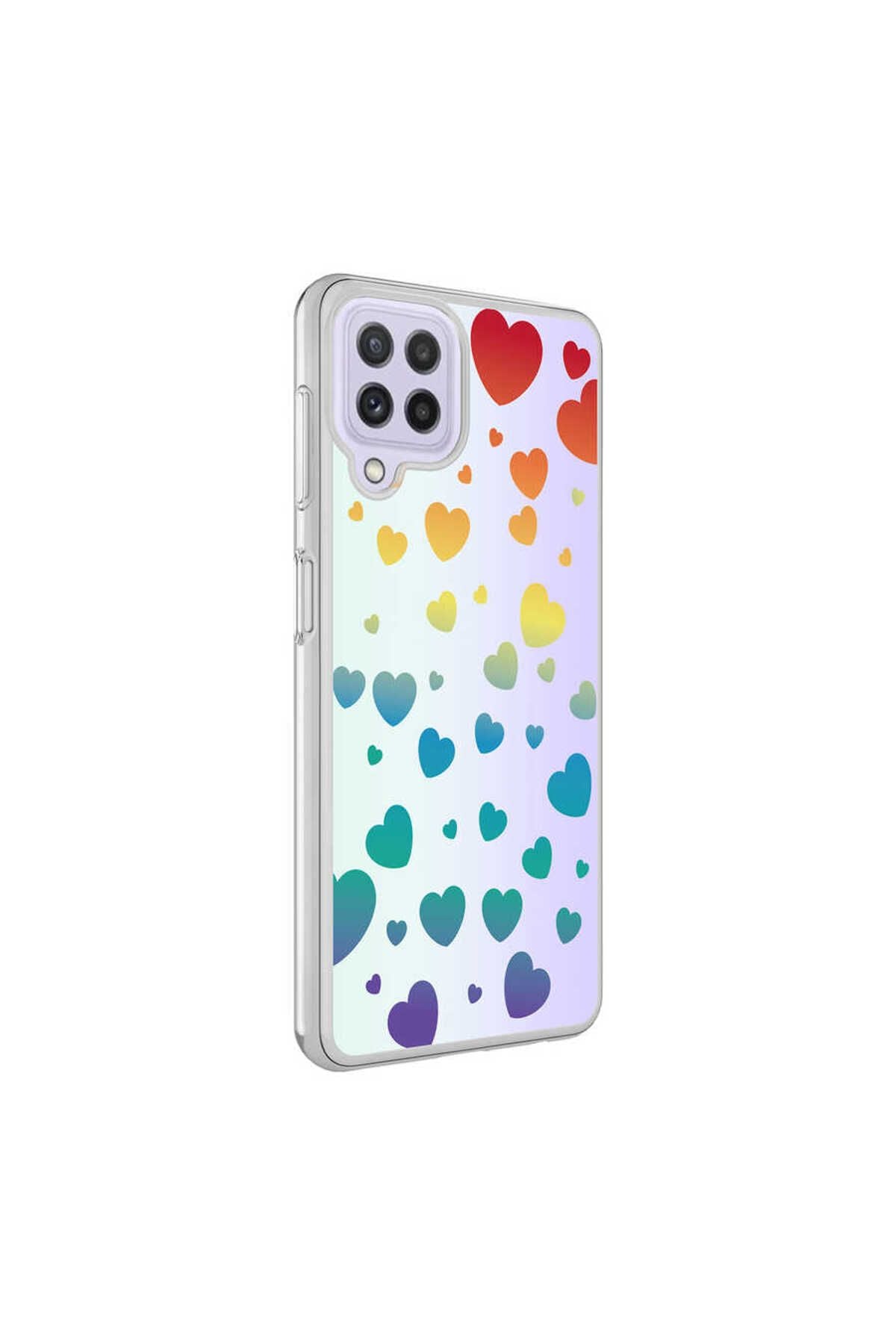 Galaxy A22 4G Kılıf Zore M-Blue Desenli Kapak - Moon No4