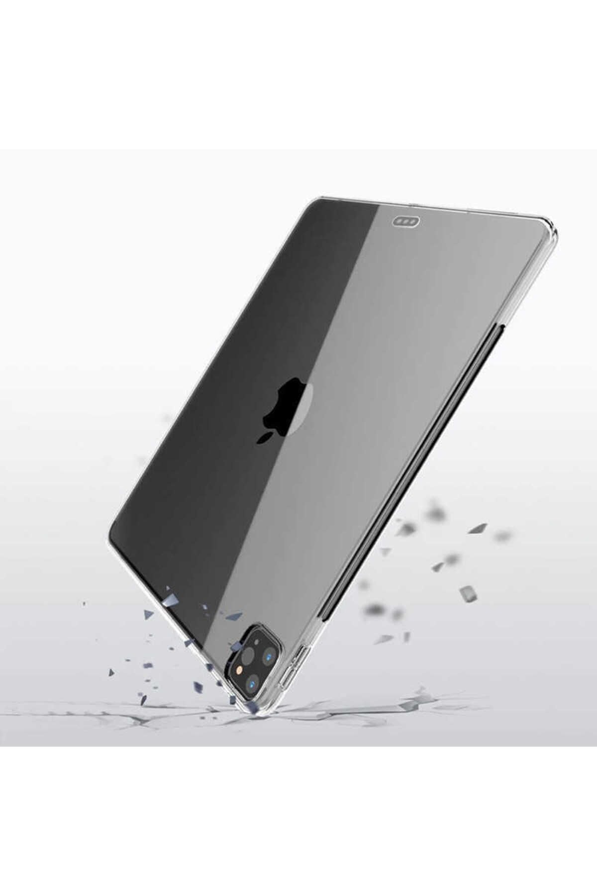 iPad Pro 12.9 Pro 2020 (4.Nesil) - Uyumlu Uyumlu Zore Tablet Süper Silikon Kapak-Renksiz