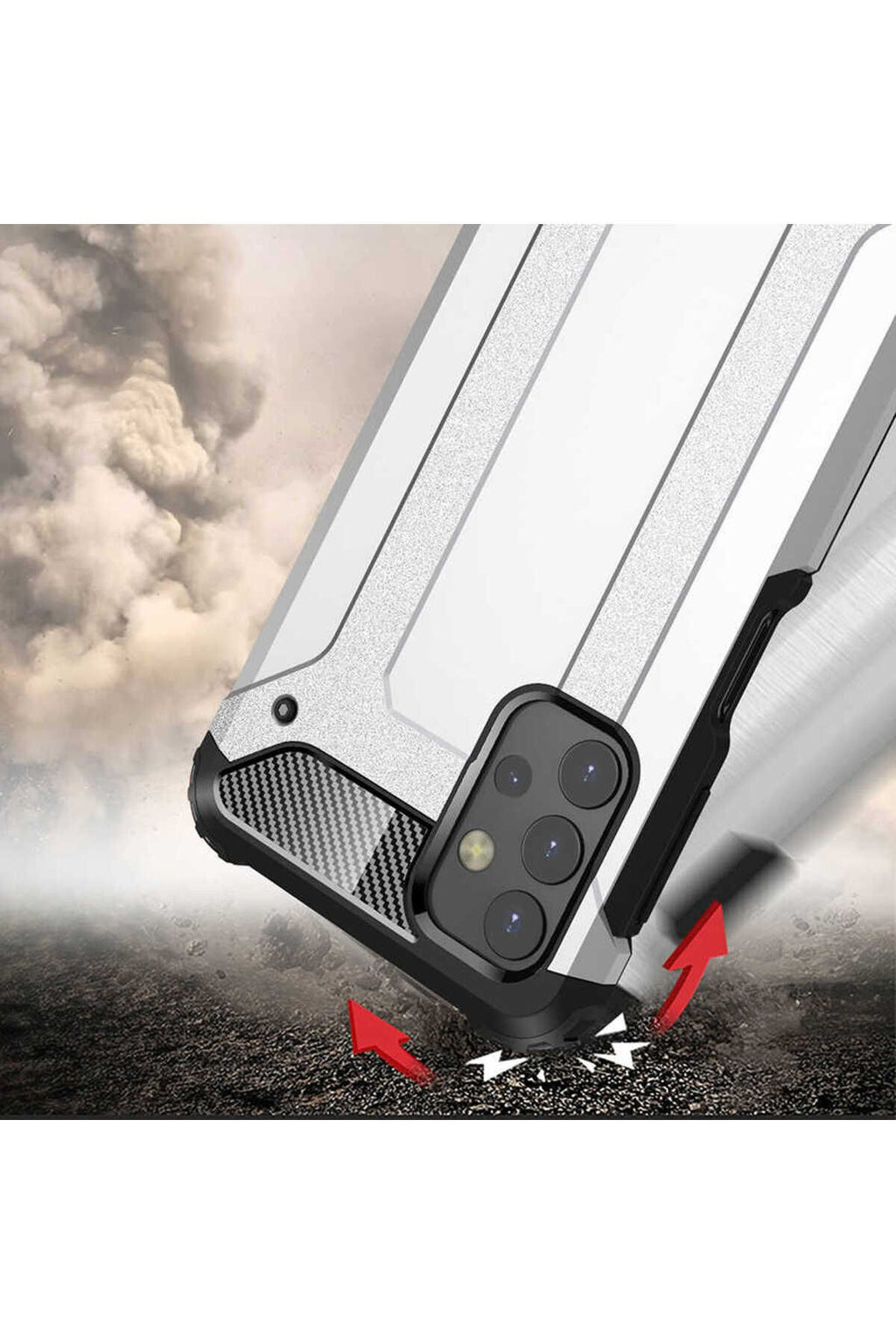 Galaxy A13 4G Kılıf RNTC Crash Silikon Kapak - Gri