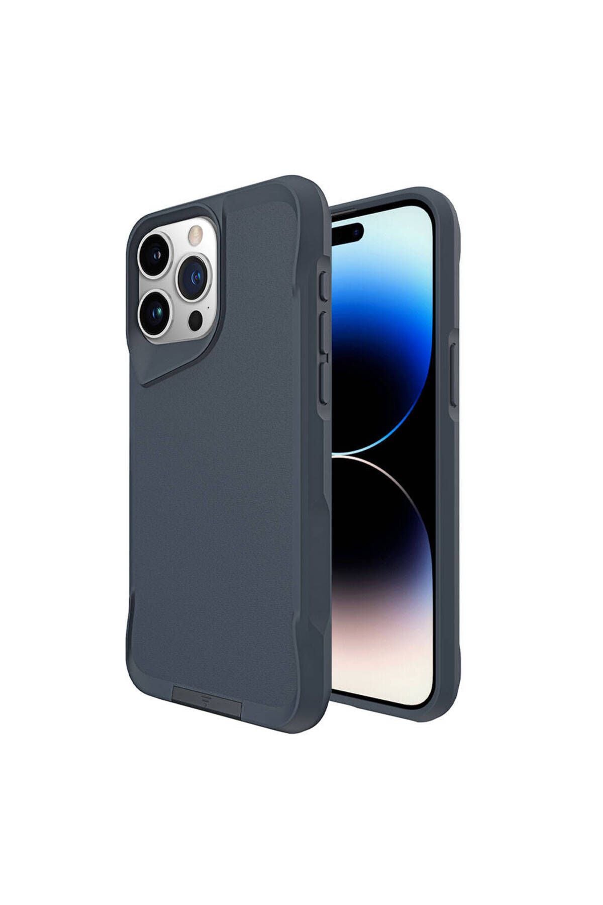 iPhone 15 Pro Max Uyumlu Zore AiHTTg Kenarlı T-Max Mat Standlı Kılıf-Siyah