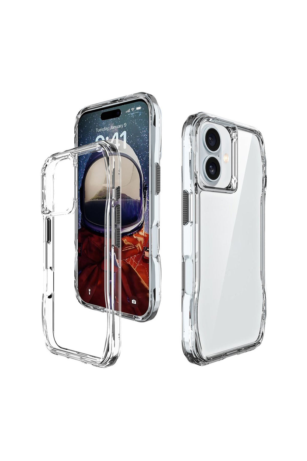 iPhone 16 Plus Kılıf AiHTTgli Şeffaf RNTC İncek Kapak-Şeffaf