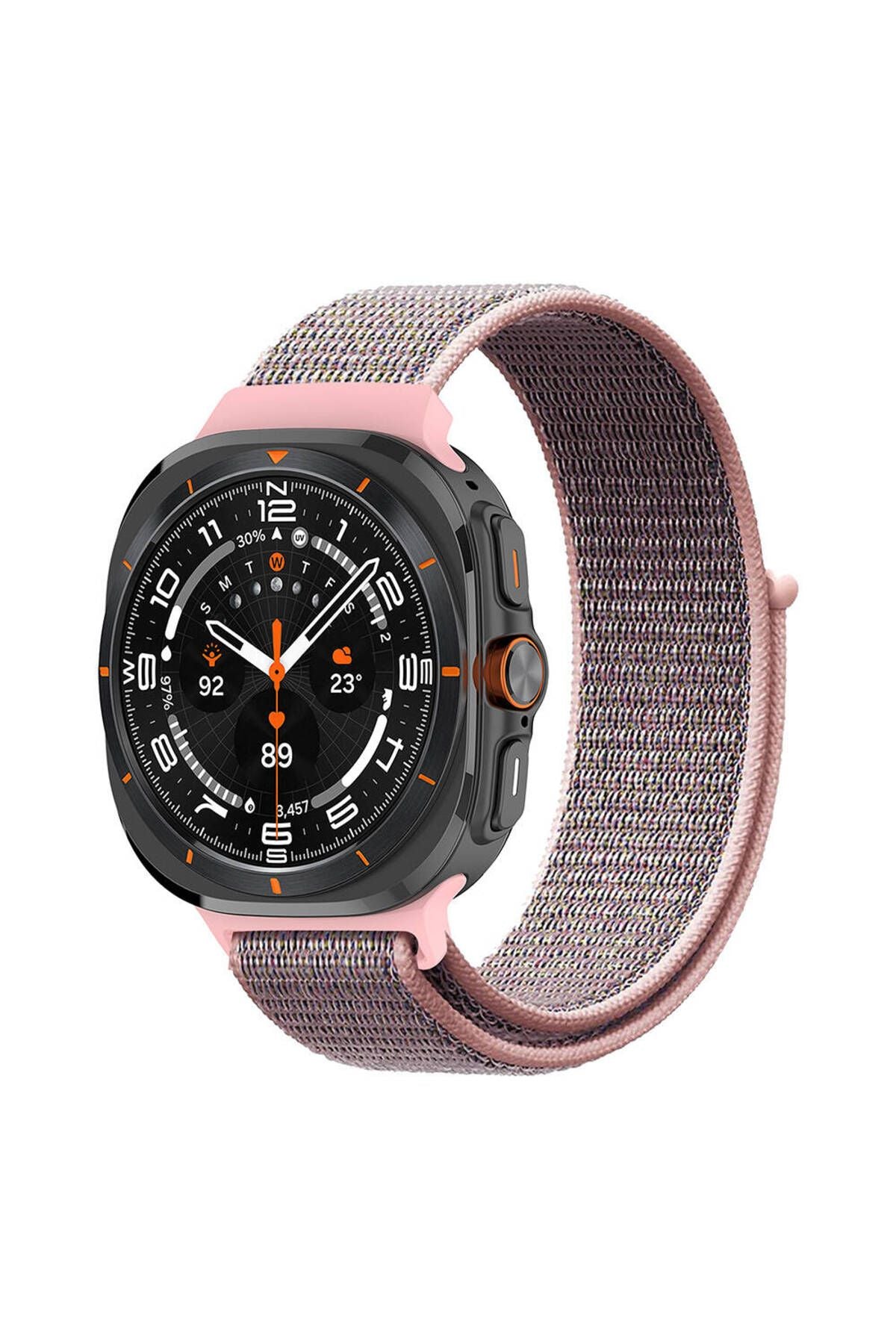 Galaxy Watch Ultra 47mm Zore KRD-03 Hasır Kordon-Kum Pembe