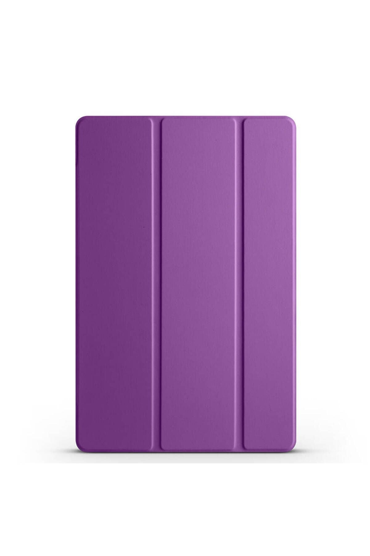 Galaxy Tab A9 Plus Uyumlu Zore Smart Cover Standlı 1-1 Kılıf-Pembe Koyu