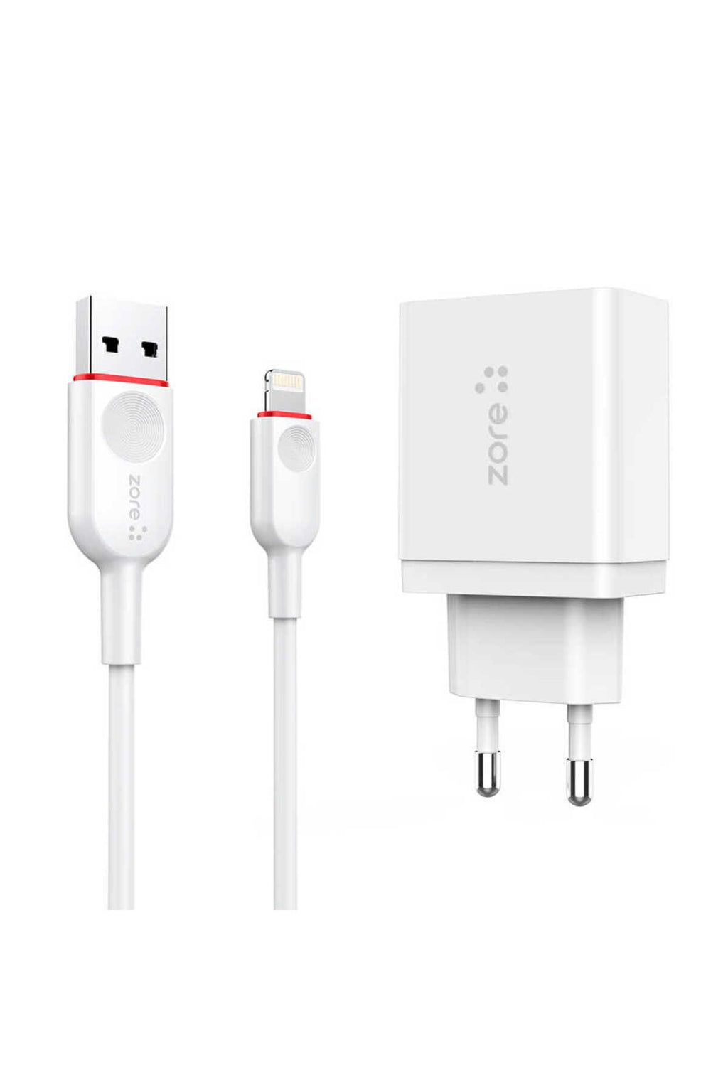 Beyaz XMac Serisi ZR-X2 Lightning 2 in 1 Şarj Seti-Zore