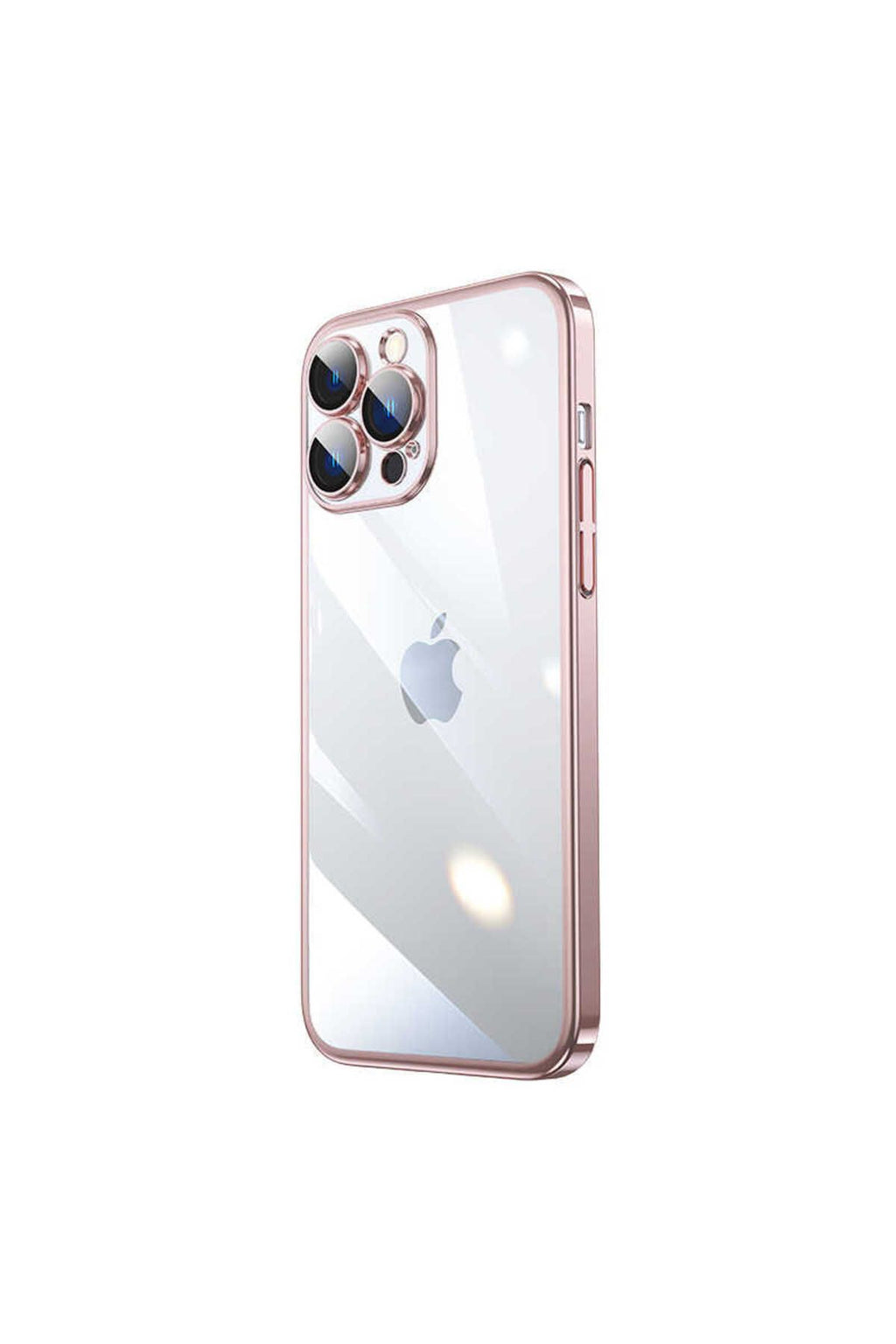 iPhone 14 Pro Uyumlu Sert PC Renkli Çerçeveli Zore Riksos Kılıf-Rose Gold