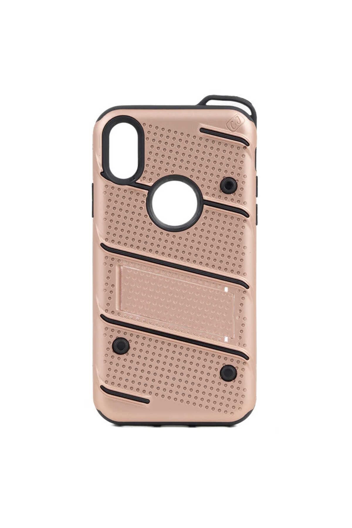iPhone XS 5.8 Kılıf Zore İron Kapak - Rose Gold