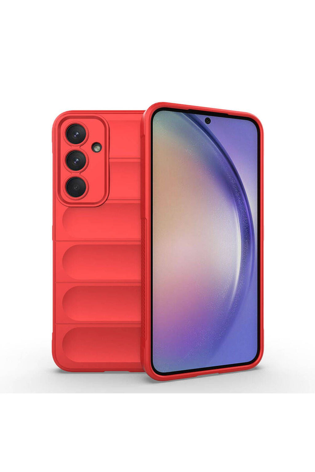 Galaxy A35 Kılıf Esnek TPU Oyuklu Arka Yüzey Tasarımlı Zore Etnik Silikon Kapak - Lacivert