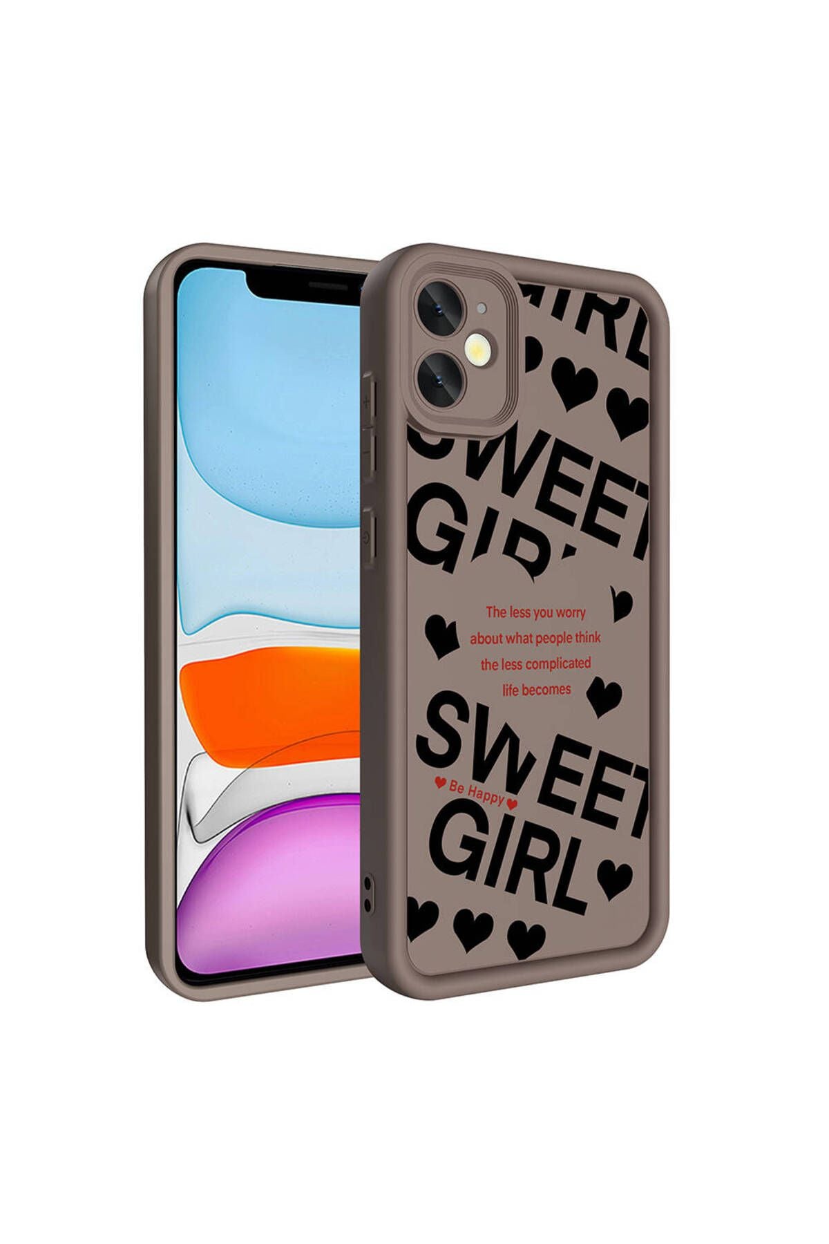 iPhone 11 Kılıf Kamera Korumalı Baskılı Arka Yüzey Zore Klas Kapak - Siyah