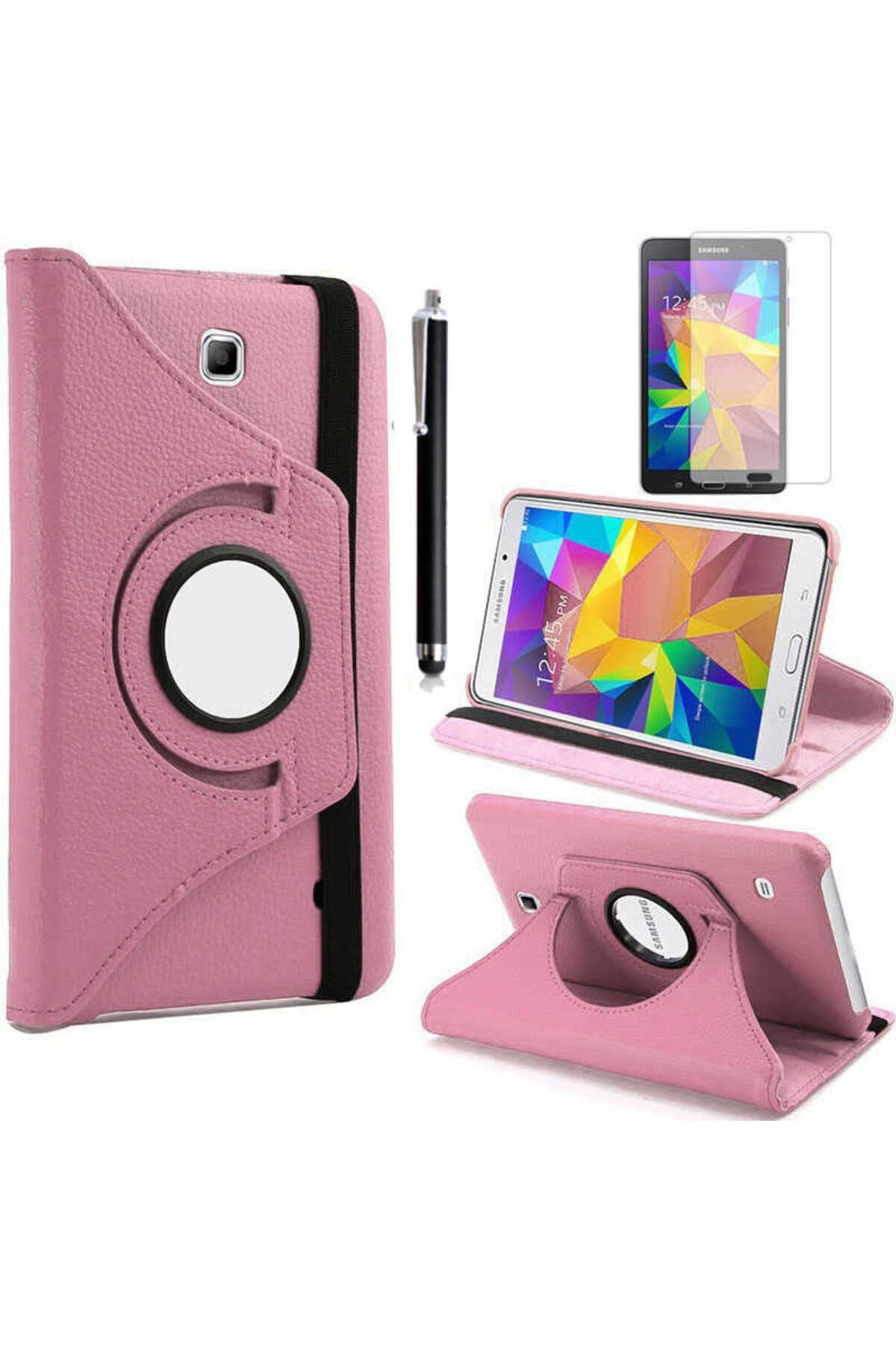 Galaxy Tab 4 7.0 T230  Uyumlu Zore Dönebilen Standlı Kılıf-Mavi