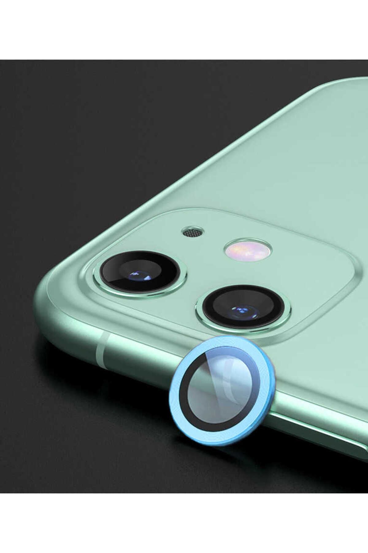 iPhone 12 Uyumlu Zore CL-07 Kamera Koruyucu-Mavi