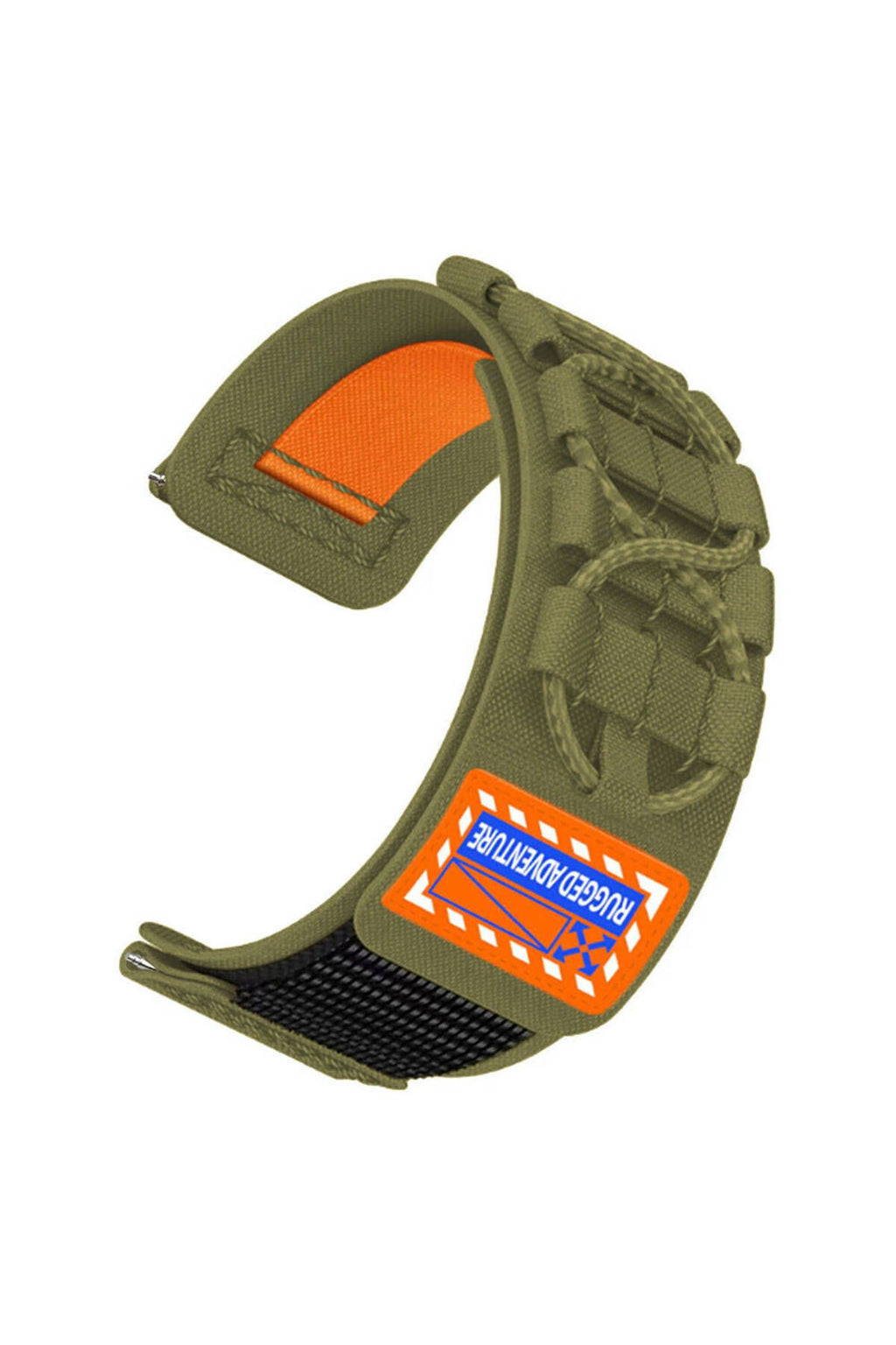 Galaxy Watch 42mm Zore KRD-112 20mm Orbital Örgülü Halat Tasarımlı Naylon Kumaş Hasır Kordon-Yeşil