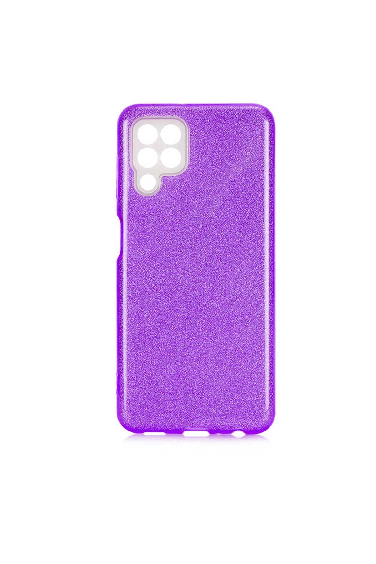 Galaxy A22 4G Kılıf Zore Shining Silikon - Mor