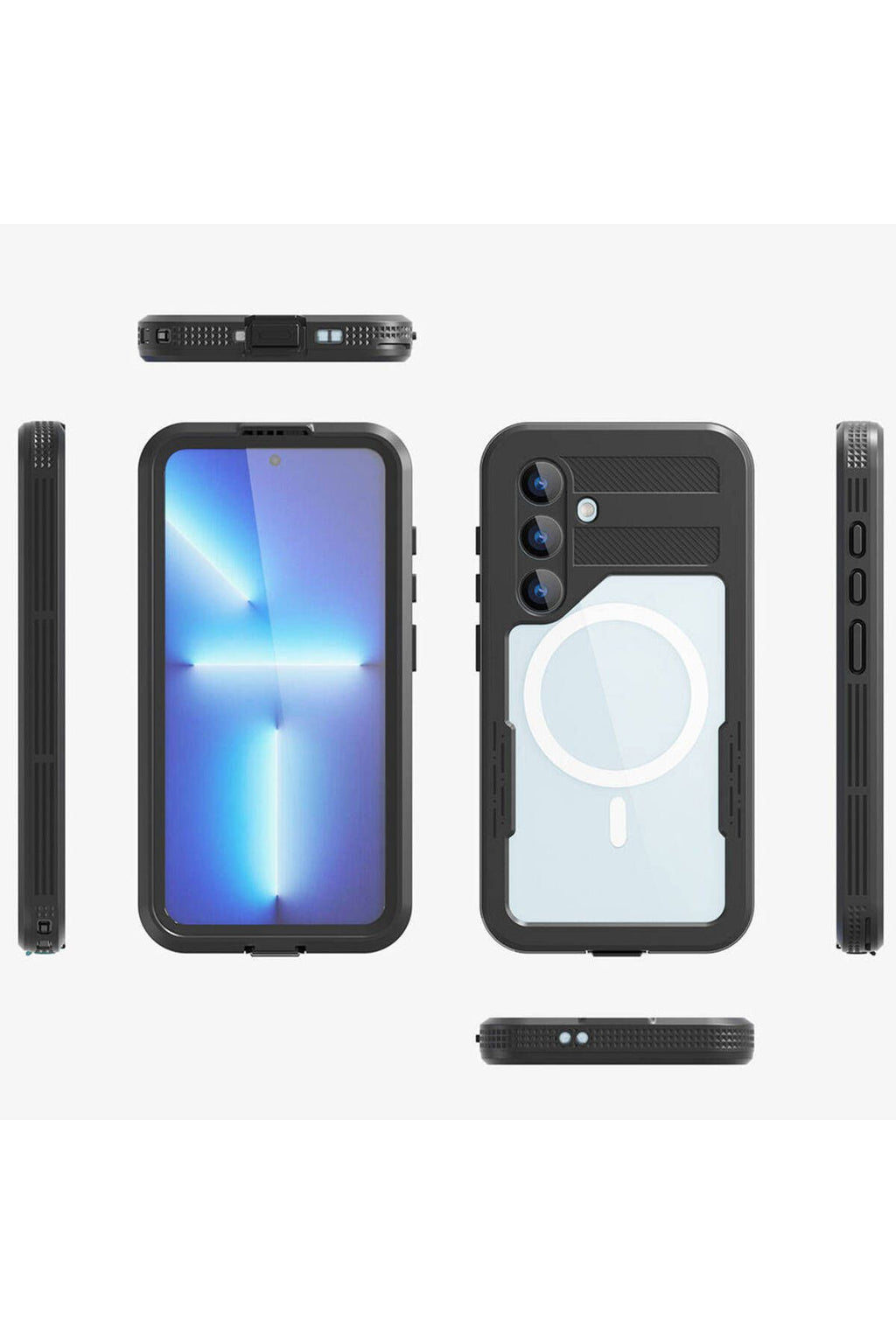 Galaxy S24 Kılıf Magsafe Şarj Özellikli 1-1 Su Geçirmez Kılıf - Siyah