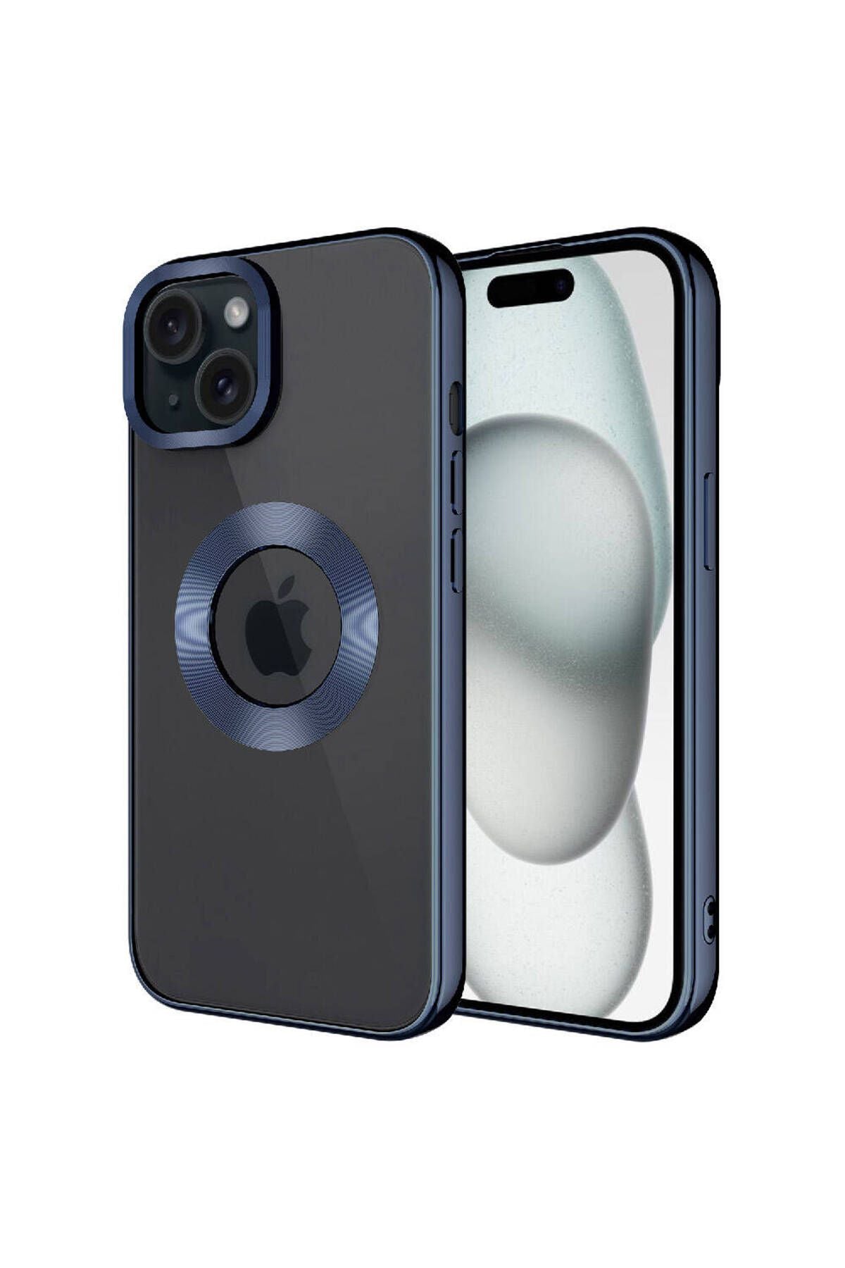 iPhone 15 Uyumlu Kamera Korumalı Logo Gösteren Zore Omega Kılıf-Lila