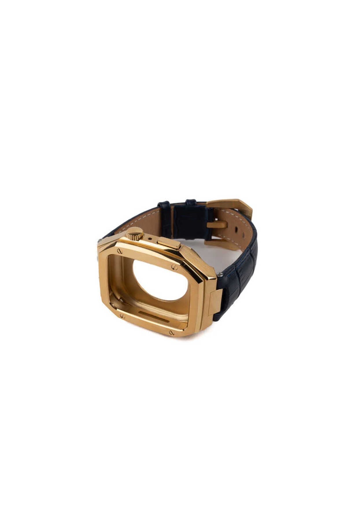 Watch 44mm Uyumlu KRD-67 Zore Kordon-Siyah-Rose Gold