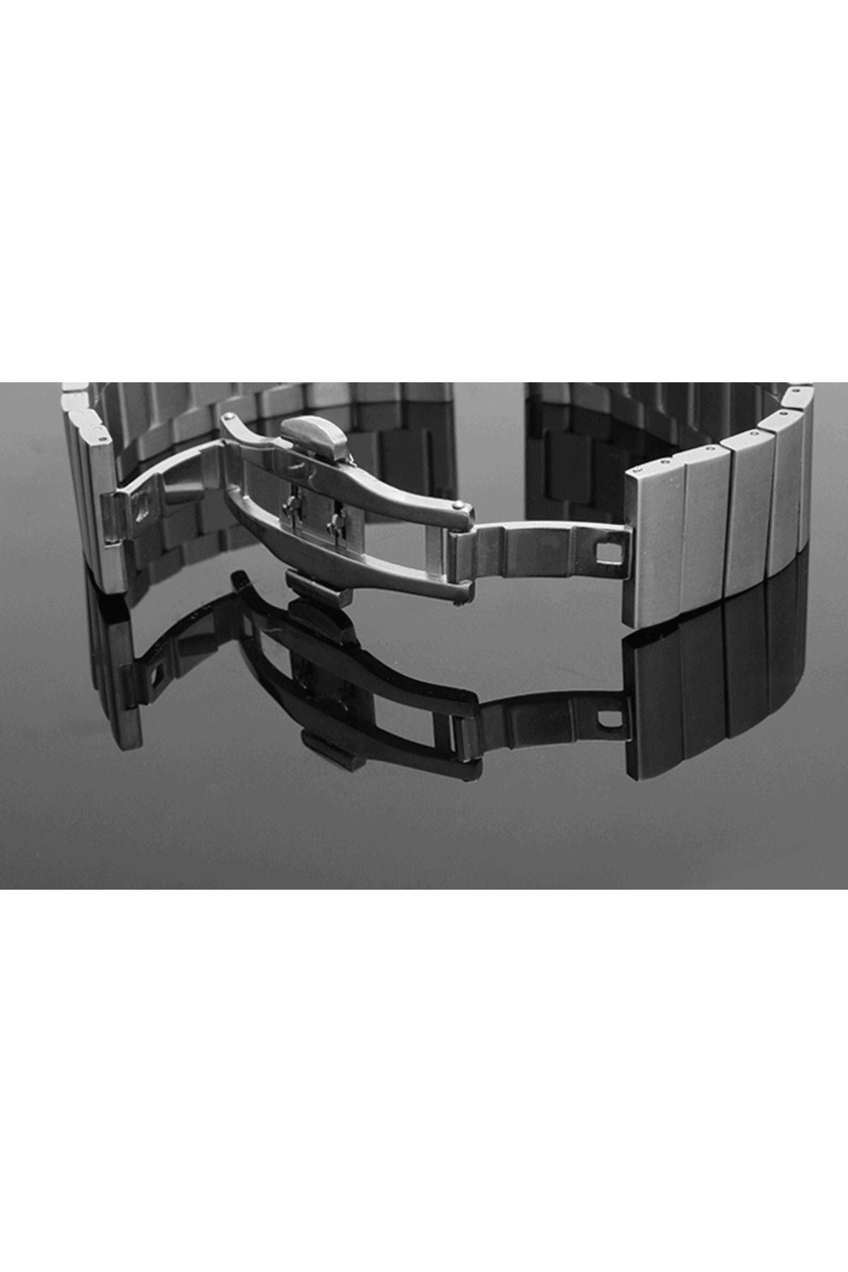 Galaxy Watch 42mm (20mm) Uyumlu KRD-16 Metal Zore Kordon-Beyaz