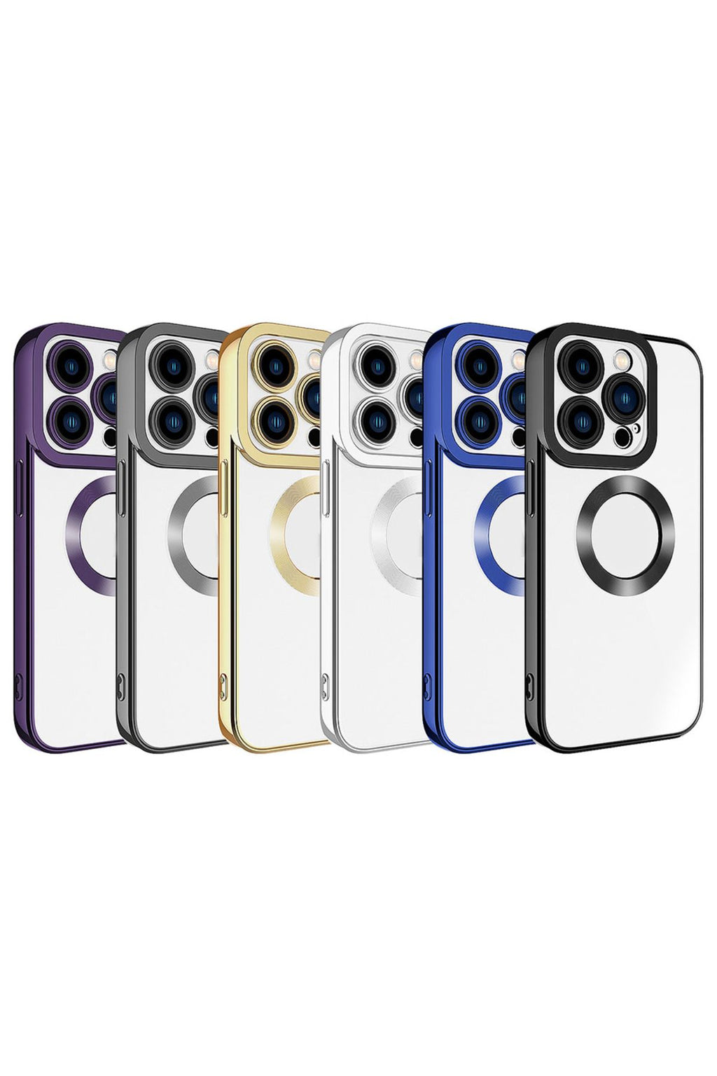 iPhone 15 Pro Uyumlu Kamera Korumalı Logo Gösteren Zore Omega Kılıf-Gümüş