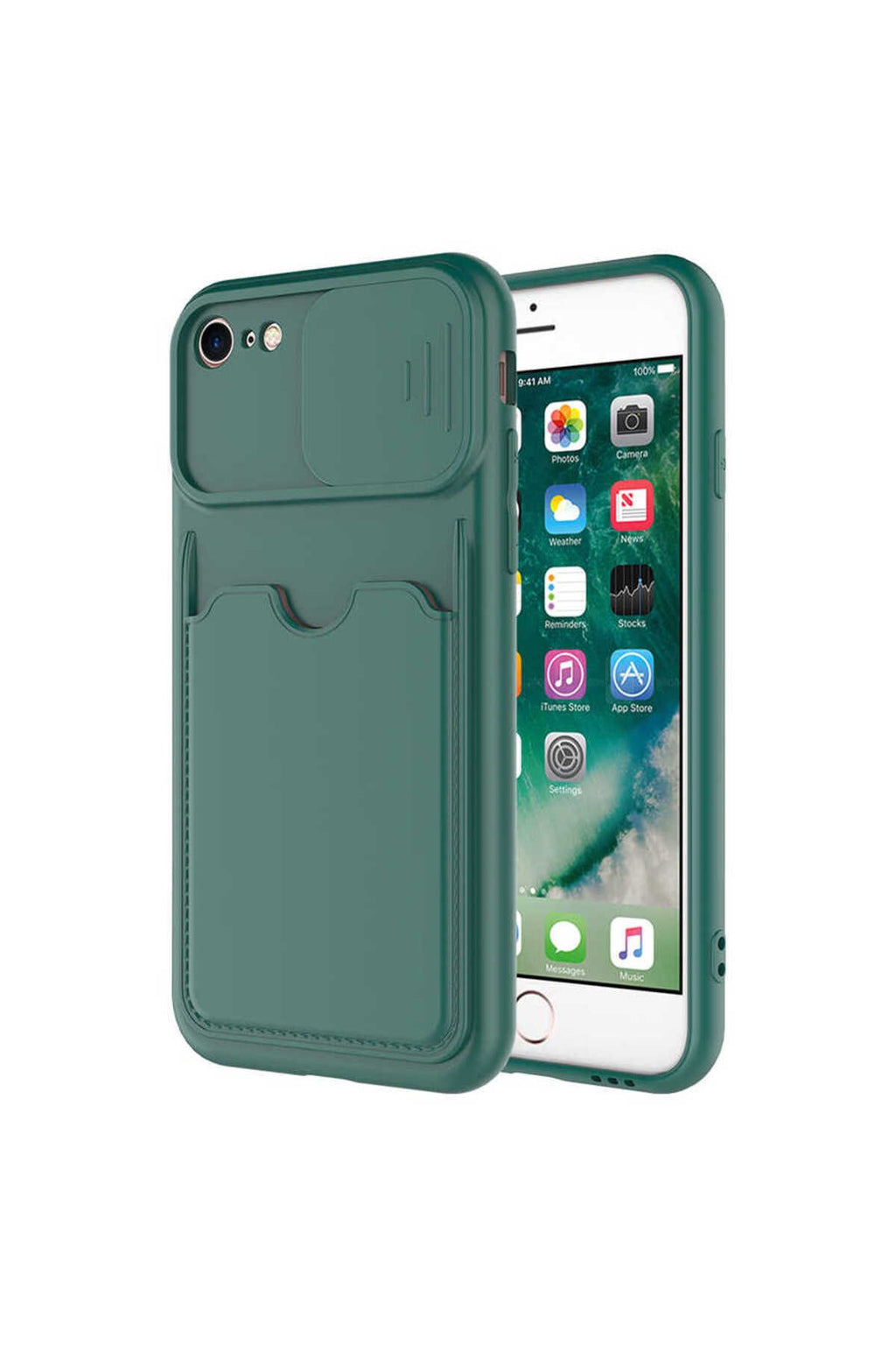 iPhone 8 Kılıf Zore Kartix Kapak - Koyu Yeşil