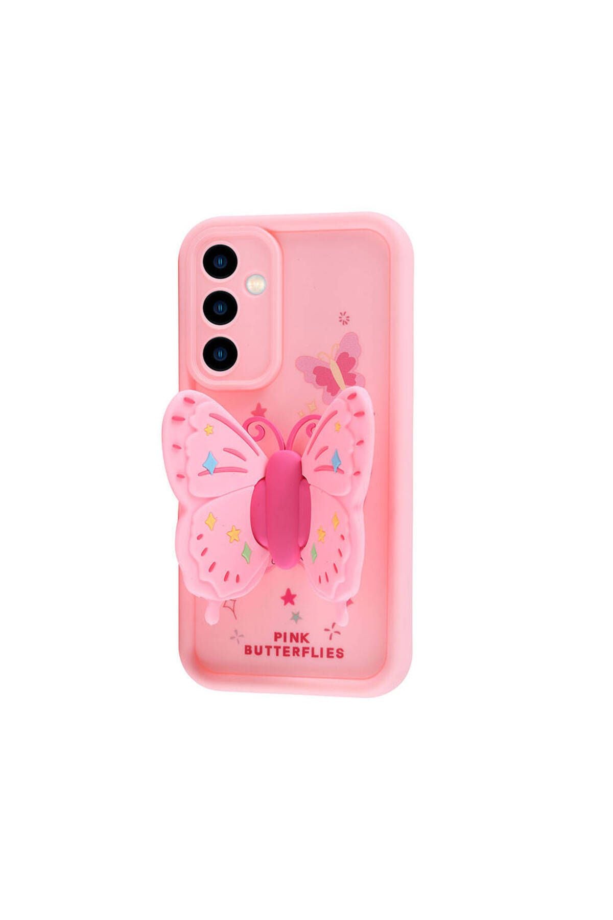 Galaxy A35 Kılıf Kamera Korumalı Figür Tasarımlı Zore Kapya Kapak - Pembe Açık