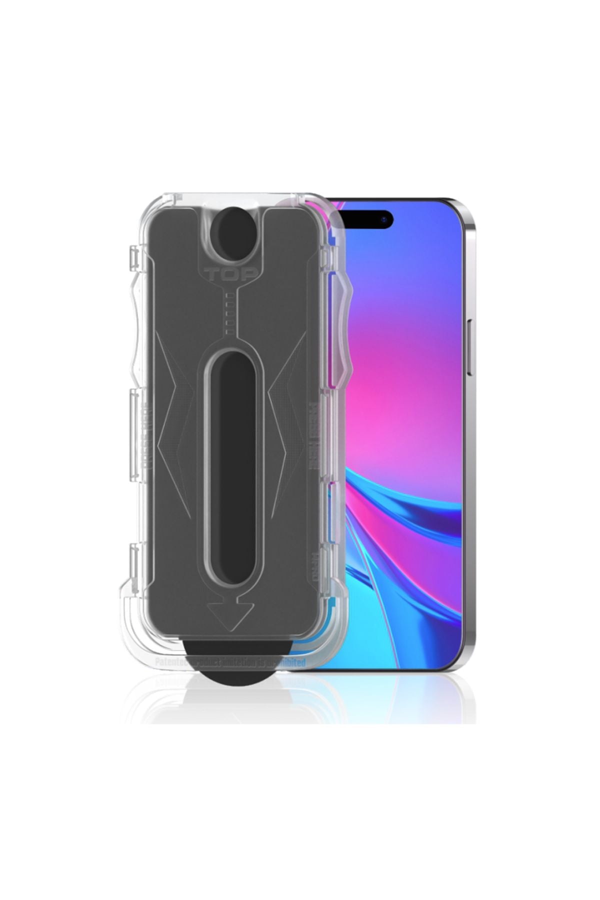 iPhone X Zore Kolay Uygulama Aparatlı 5D Magic Privacy Glass Hayalet Cam Ekran Koruyucu