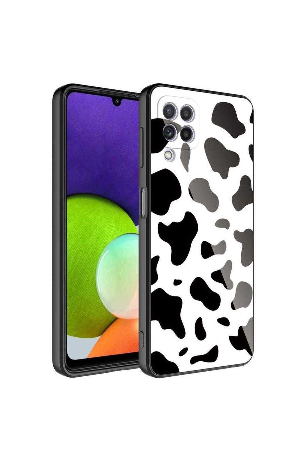 Galaxy A22 4G Kılıf Kamera Korumalı Desenli Sert Silikon Zore Epoksi Kapak - NO6