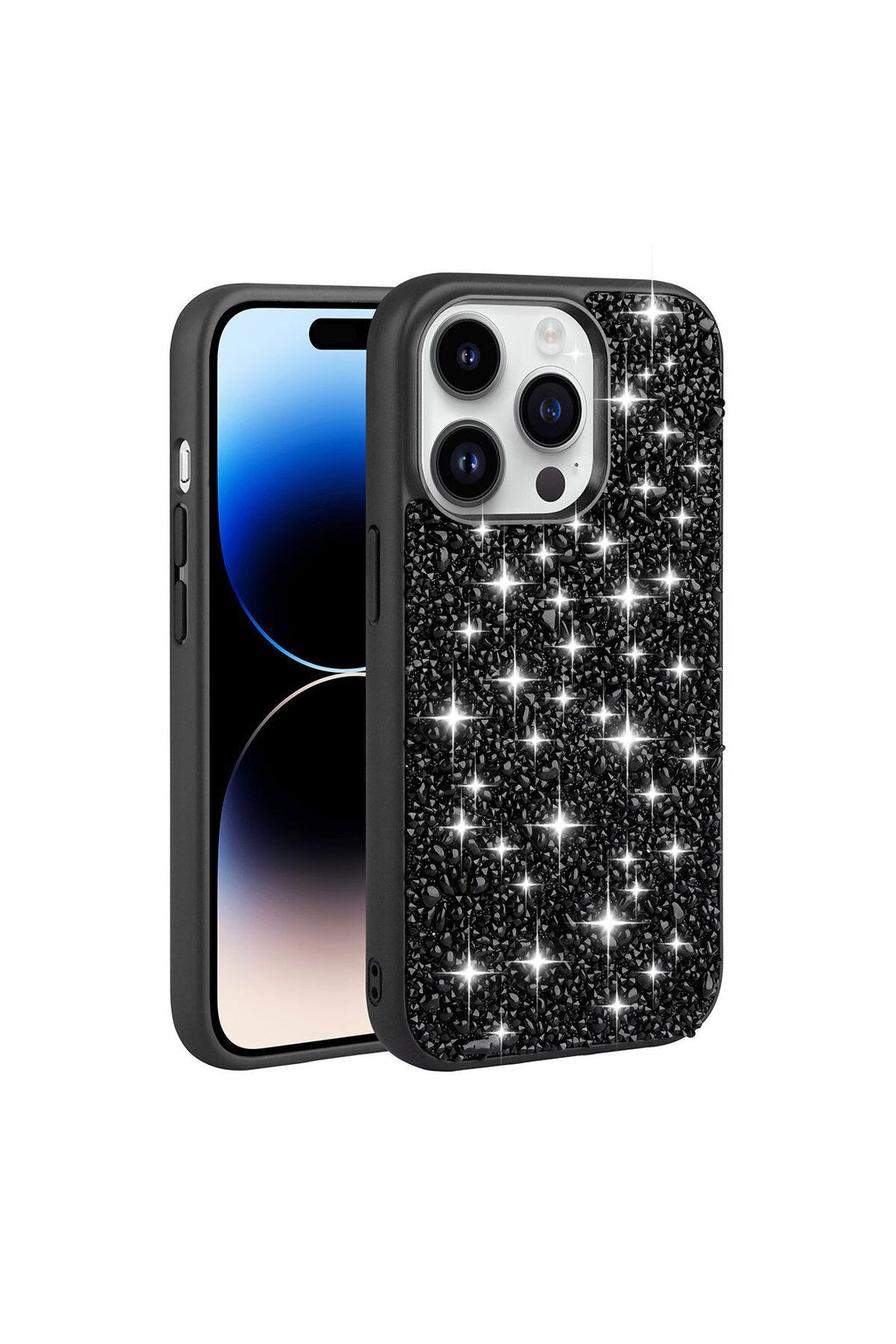 iPhone 14 Pro Uyumlu Parlak Taşlı Tasarım Zore Linea Kılıf-Mor