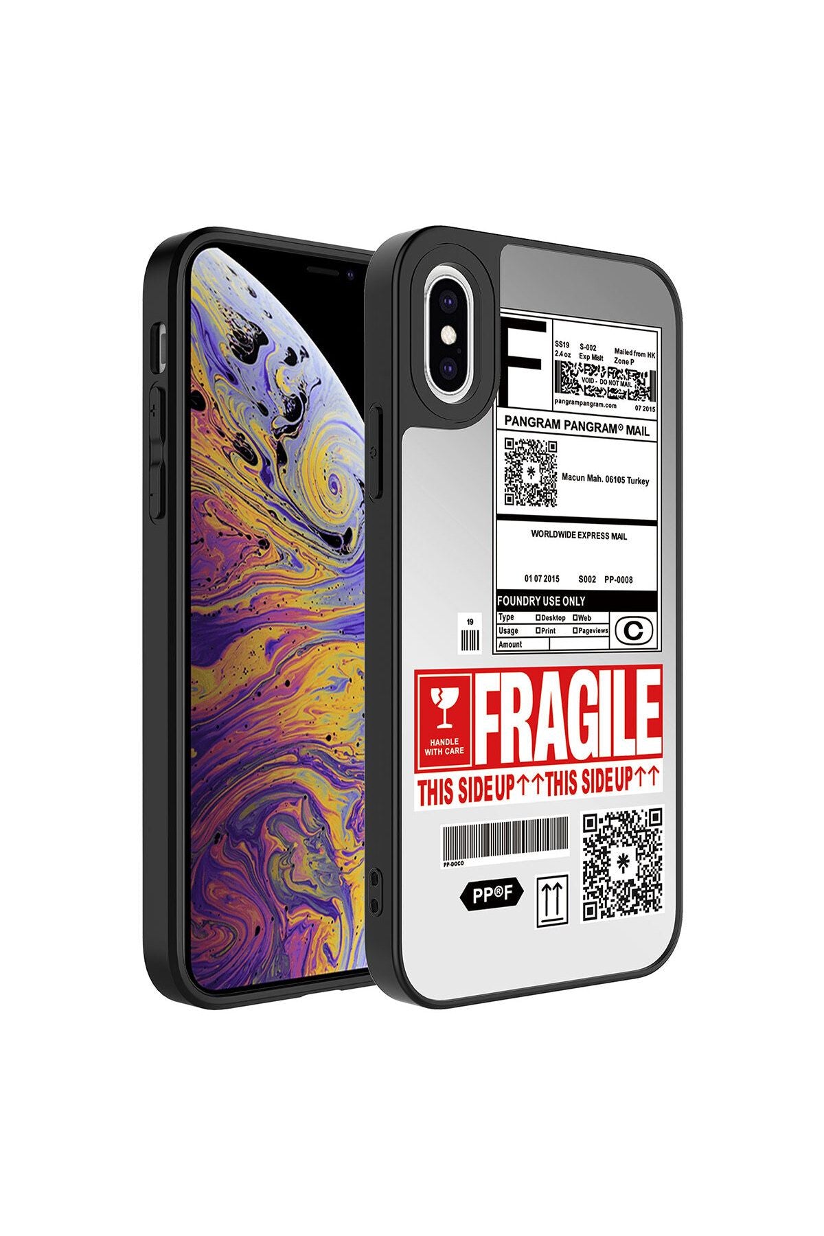 iPhone XS 5.8 Kılıf Aynalı Desenli Kamera Korumalı Parlak Zore Mirror Kapak - Fragile