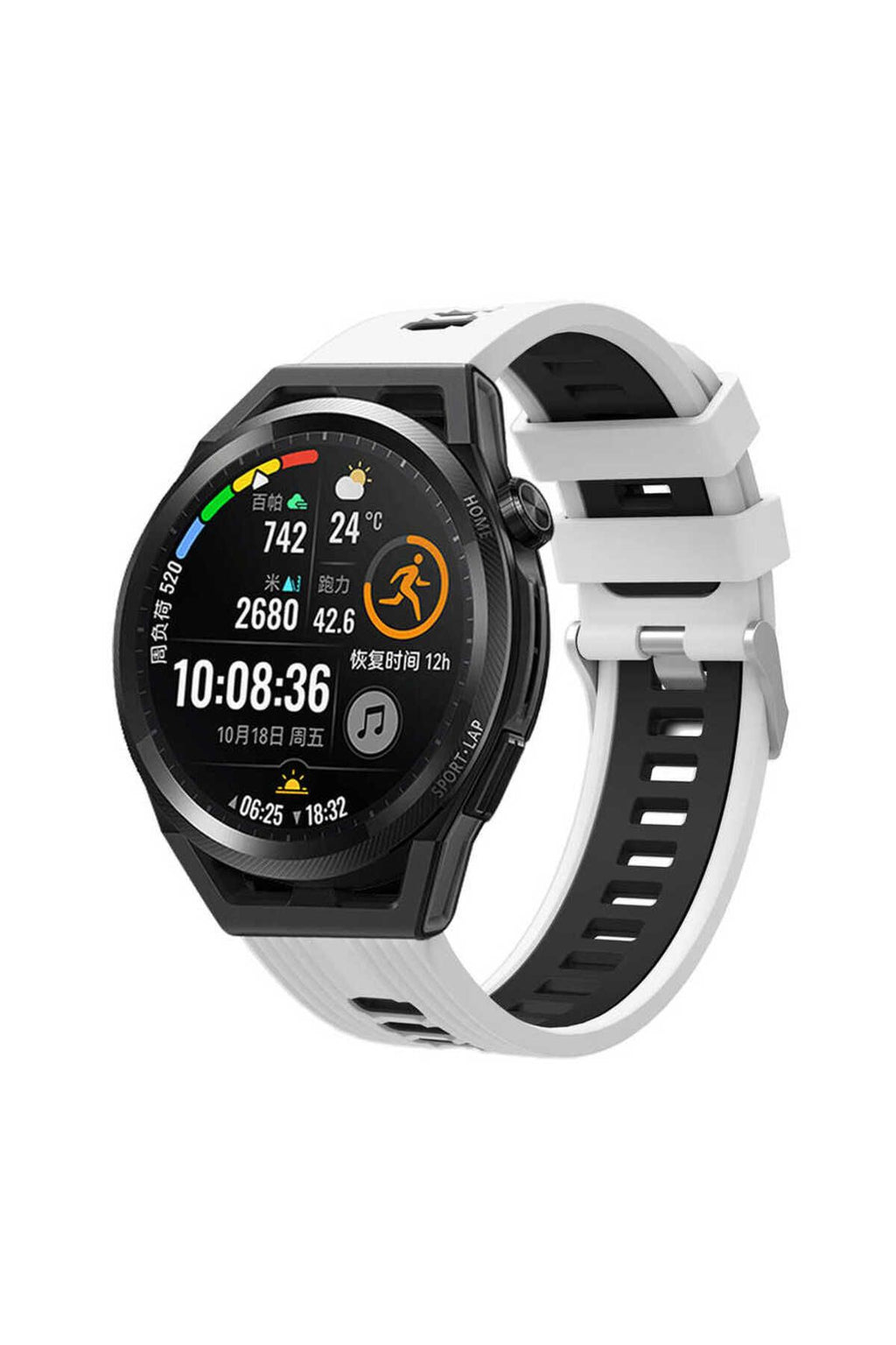 Galaxy Watch Active 2 44mm KRD-55 Uyumlu Zore Kordon-Siyah-Kırmızı