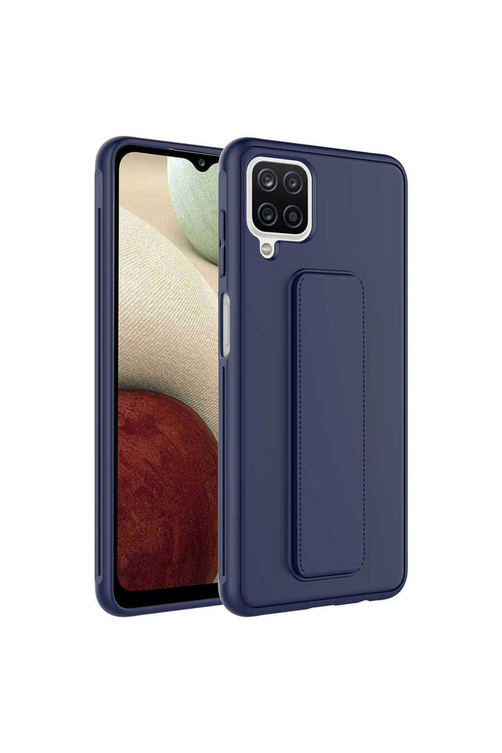 Galaxy A12 Kılıf Zore Qstand Kapak - Lacivert