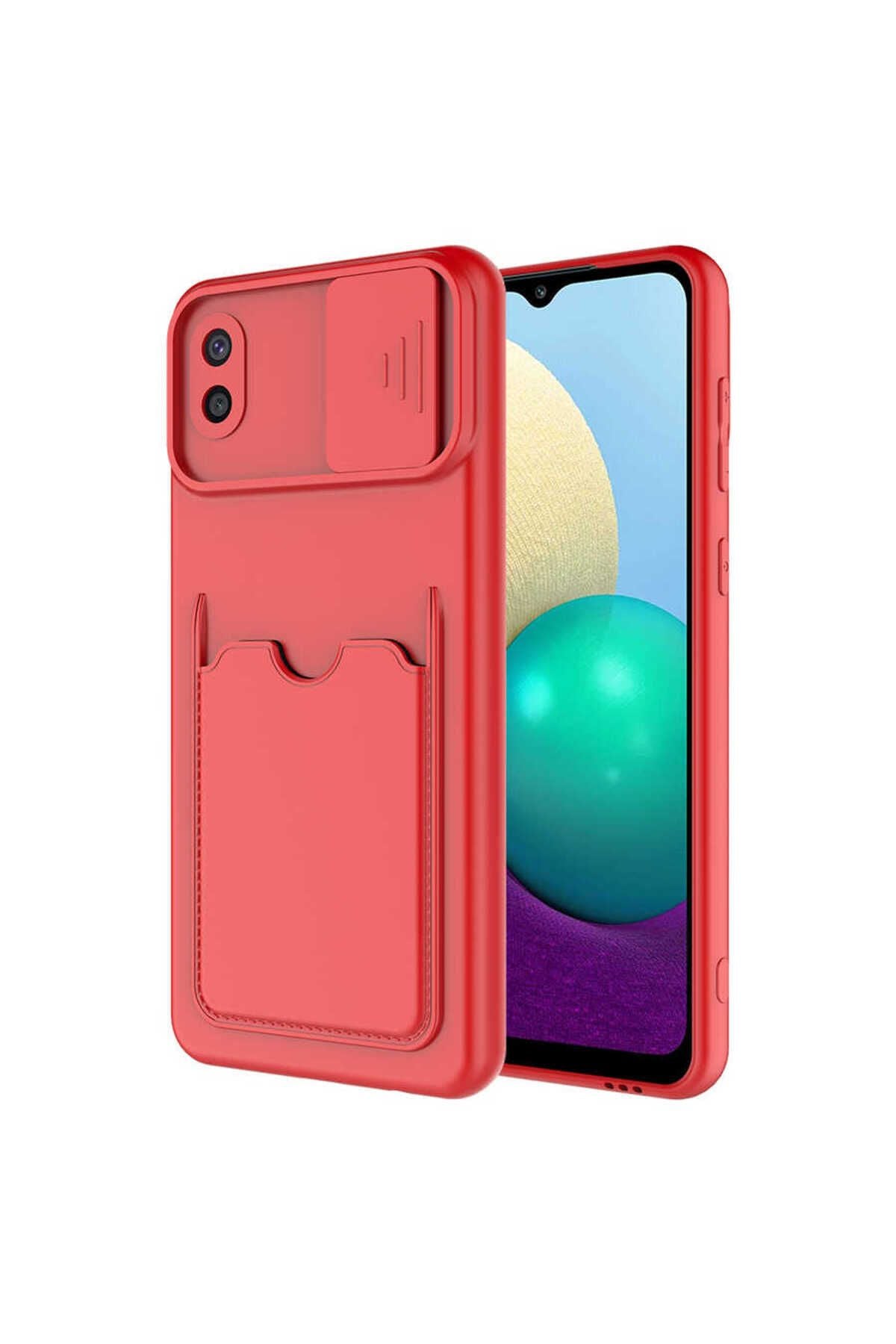 Galaxy A02 Kılıf TQR Kartix Kapak - Kırmızı