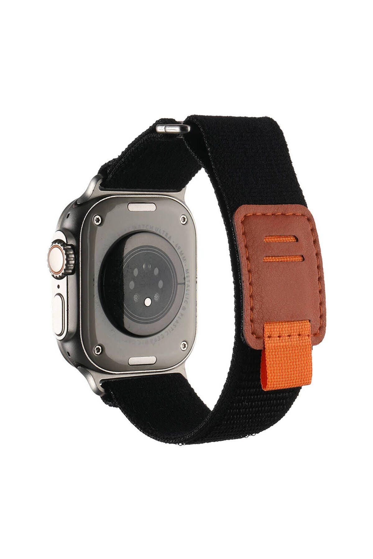 Apple Watch Ultra 49mm Hasır Kordon Zore KRD-106 Strap Kayış-Siyah-Gri