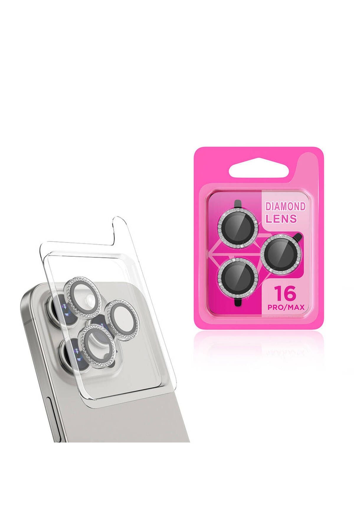 Apple iPhone 16 Pro Max Zore CL-06 Kamera Lens Koruyucu-Titanyum-Gri