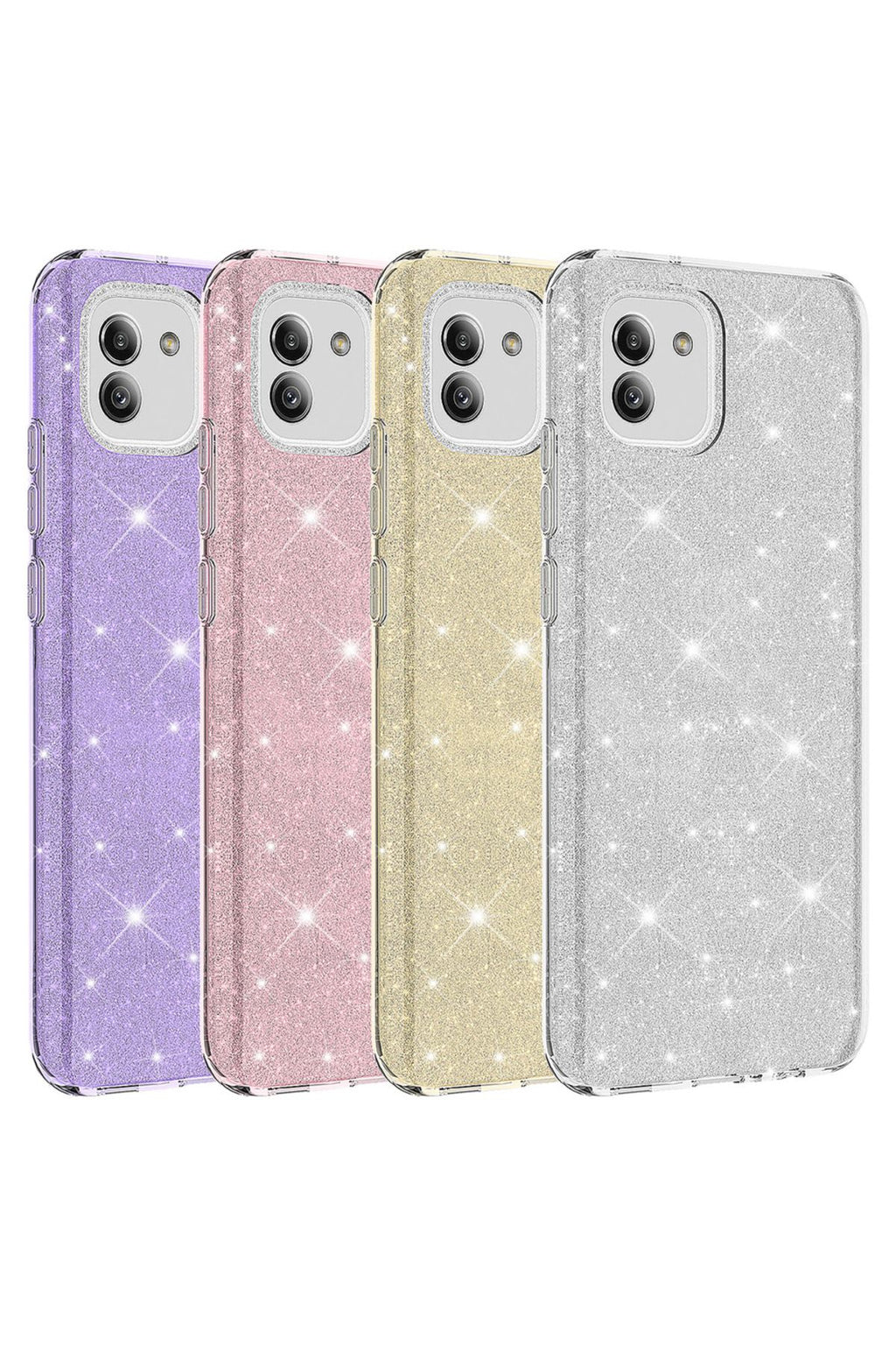 Galaxy A03 Kılıf TQR Shining Silikon - Gold