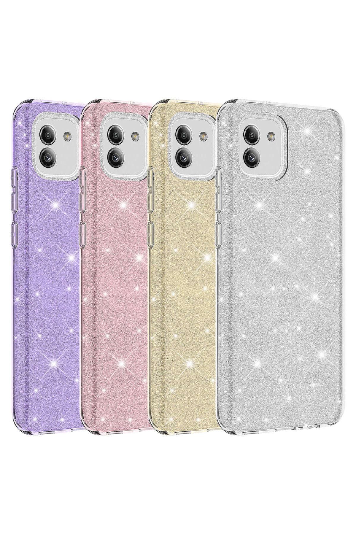 Galaxy A03 Kılıf TQR Shining Silikon - Gold