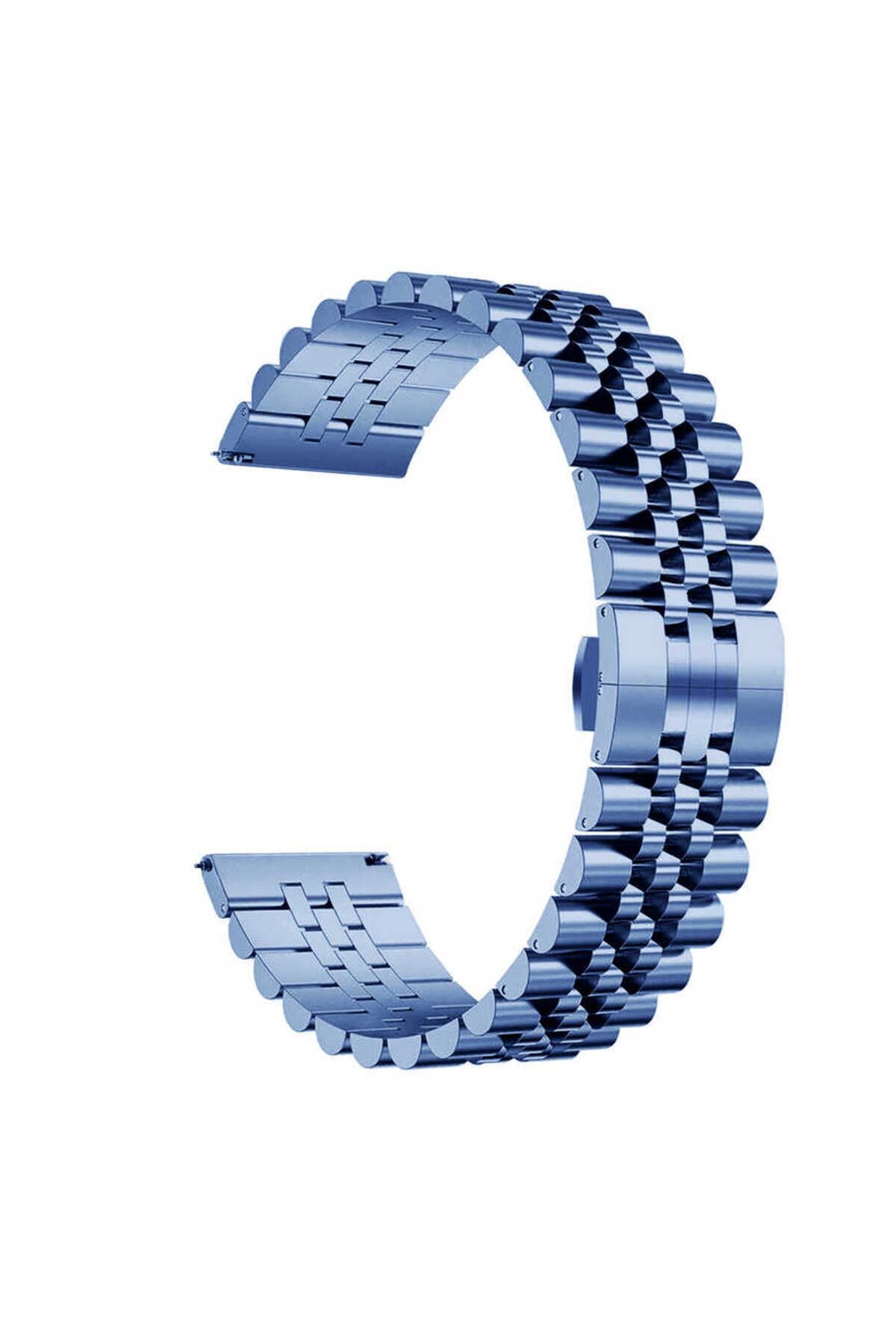 Galaxy Watch 42mm Uyumlu KRD-36 20mm Metal Zore Kordon Lacivert