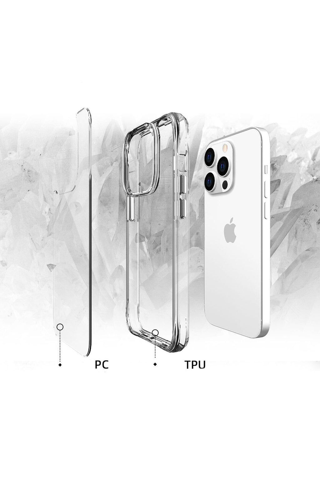 iPhone 14 Pro Max Uyumlu Zore Şeffaf Ultra İnce AiHTTg Tasarımlı Okka Kılıf-Renksiz