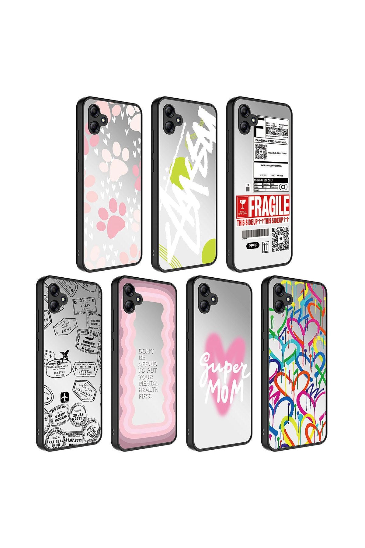 Galaxy A04E Kılıf Aynalı Desenli Kamera Korumalı Parlak Zore Mirror Kapak - Fragile