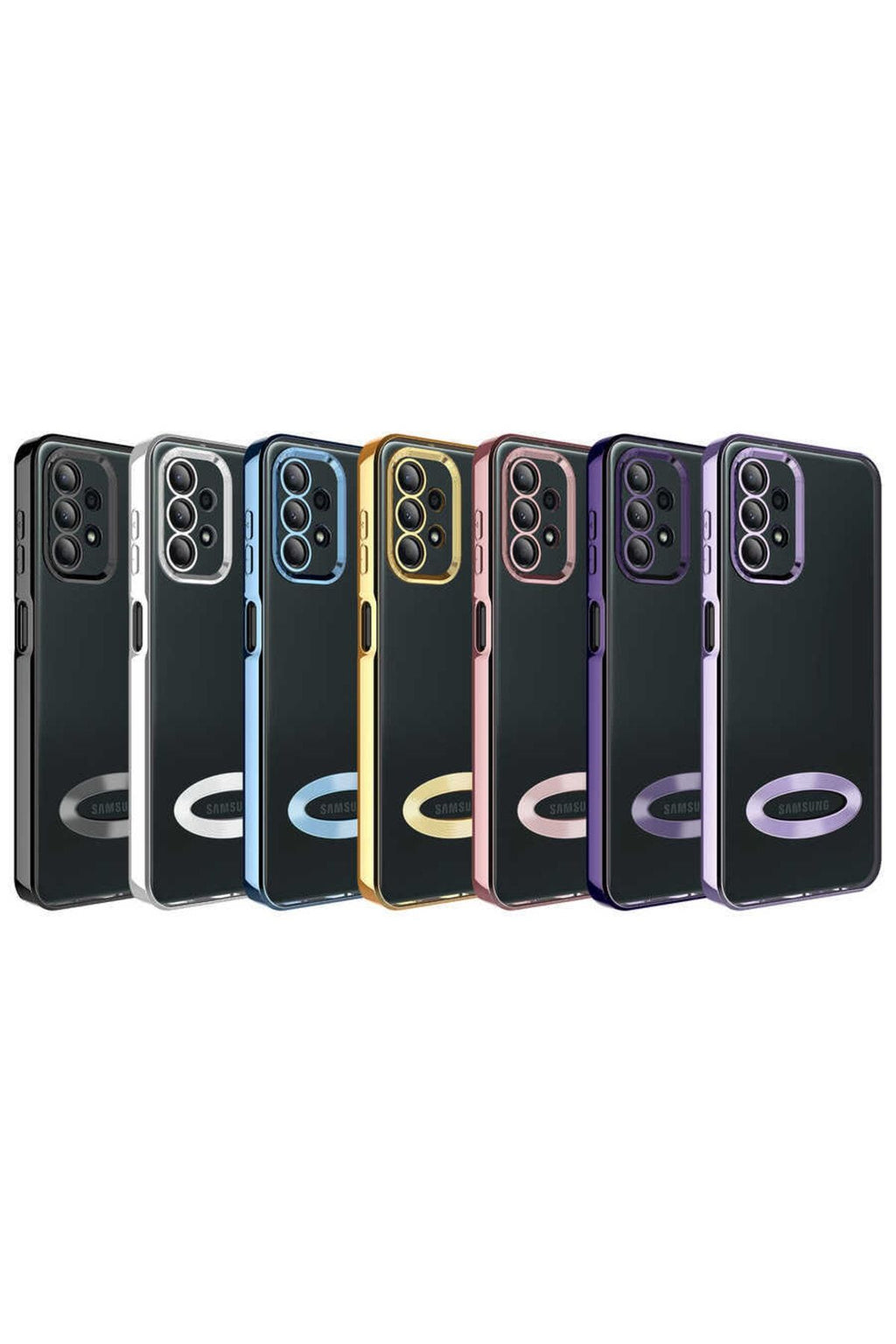 Galaxy A23 Kılıf Kamera Korumalı Logo Gösteren Zore Omega Kapak - Derin Mor