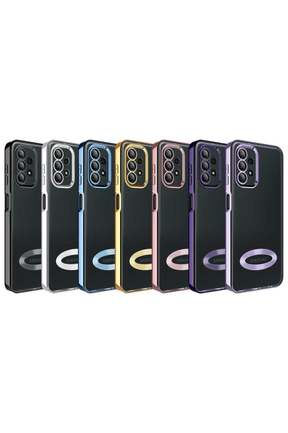 Galaxy A23 Kılıf Kamera Korumalı Logo Gösteren Zore Omega Kapak - Derin Mor